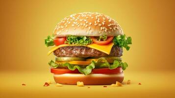 hamburguesa 3d generativo ai foto