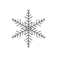 Snowflake Christmas simple doodle linear hand drawn vector illustration, winter holidays New Year elements for seasons greetings cards, invitations, banner, poster, stickers