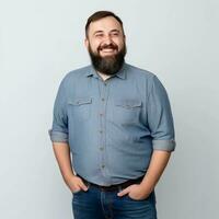 un hombre con un barba. barba día. mundo día festivo. ai generado. foto