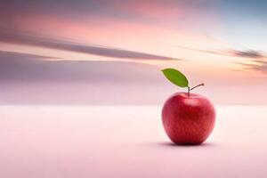 rojo manzana en difuminar antecedentes. ai generativo foto