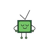 Abstract television character icon vector