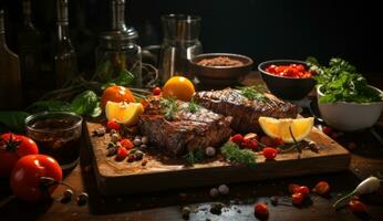 lamb chops with vegetables photo