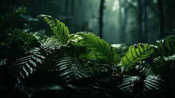 Green fern in the forest photo