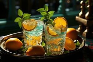 Cocktail with lime photo