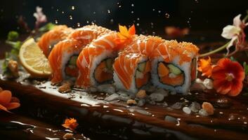 Sushi with salmon photo