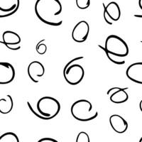 Seamless pattern with sketch round squiggle vector