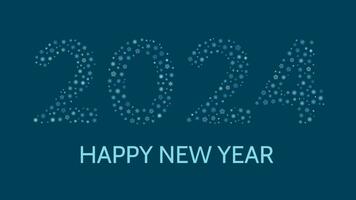 New Year's background with numbers 2024 made of snowflakes vector