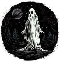 Ghost in Forest Colored vector