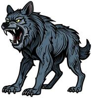 Wolf on White vector