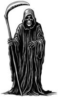 Grim Reaper Linocut vector