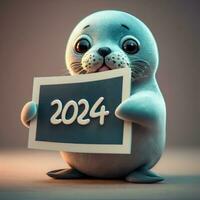 seal graphic for the new year with the inscription 2024 photo