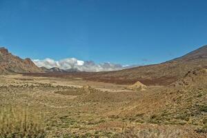 landscape from the Canary Island of Tenerife in the center of the island with a cloudless sky photo