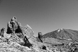 landscape from the Canary Island of Tenerife in the center of the island with a cloudless sky photo