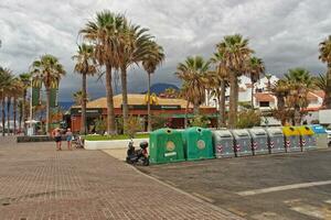 interesting tourist streets in the south of the Canary Island of Tenerife in Spain on a warm summer day photo