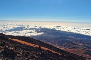 empty landscape with the Spanish peak volcanoes on Tenerife, Canary Islands photo