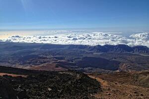 empty landscape with the Spanish peak volcanoes on Tenerife, Canary Islands photo