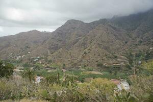 original colorful houses on the Spanish island of Canary Gomera photo