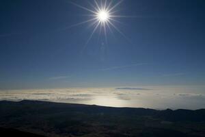 empty landscape with the Spanish peak volcanoes on Tenerife, Canary Islands photo