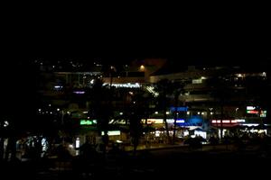 night landscape on the Spanish island of Tenerife with the ocean in the background photo