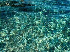 interesting background with clear sea water shining in the sun photo