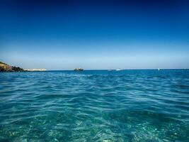 summer seafront landscape on the Greek island of Rhodes photo