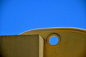 interesting, minimal background with bright architectural details in close-up photo