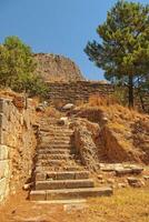 old ruins of the ancient temple of Athena in Priene in Turkey on a hot summer day photo