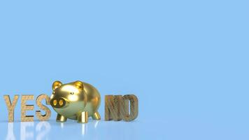 The Gold piggy Bank for earn concept 3d rendering photo