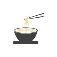 fideos comida fideos cuenco logo vector ilustración