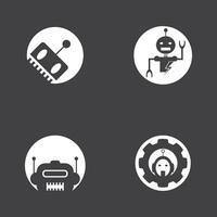 Robot logo template vector icon illustration design