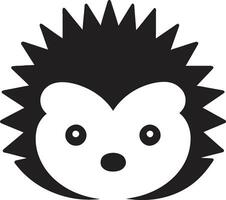 Majestic Spikiness Sleek Hedgehog Branding Artistic Hedgehog Symbol Monochromatic Beauty vector