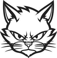 Sleek and Mysterious Cat Emblem Graceful Paws and Tail Mark vector