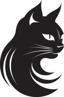 Simplicity of the Cat in Shadows Monochrome Majesty Vectorized Profile vector