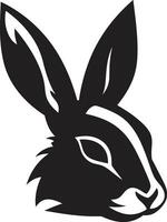 negro Conejo monograma diseño pulcro conejito Insignia de honor vector