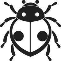 Sleek Insect Emblem Black and White Beauty Abstract Ladybug Elegance in Graphic Design vector