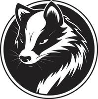 Stylish Skunk Insignia Midnight Monochrome Charm Ebon Excellence Odorous Opulence vector