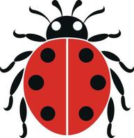 Vectorized Elegance Black Ladybug Icon Minimal Marvel Ladybug Badge in Shadows vector