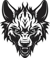 Vectorized Emblems Eyes of Ferocity Sleek and Fierce Black Hyena Emblem vector