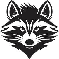 Abstract Black Masked Bandit Vector Icon Premium Raccoon Monochrome Symbol