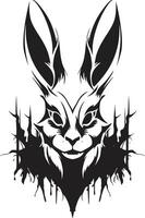 Black Rabbit Symbolic Insignia Modern Rabbit Badge of Excellence vector