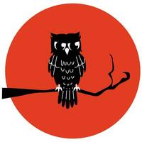 Spooky owl illustration vector