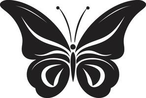 artístico sencillez mariposa símbolo en negro hecho a mano belleza en movimiento negro mariposa diseño vector