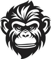 encantador chimpancé silueta negro chimpancé diseño chimpance sabiduría monocromo fauna silvestre tributo vector