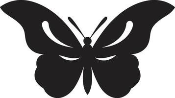 Wings of Intricacy in Black Butterfly Icon Elegant Flight Black Vector Emblem