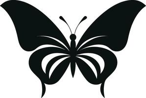 Sculpted Intricacy Butterfly Emblem in Noir Black Butterfly in Shadows A Mark of Intricacy vector