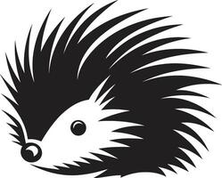 Black Porcupine Quill Vector Porcupine Spike Modern Symbol