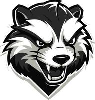 Badger Emblem in Black Sleek Badger Icon vector