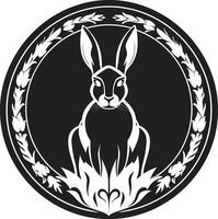 Stylish Black Bunny Crest Sleek Black Rabbit Emblem vector