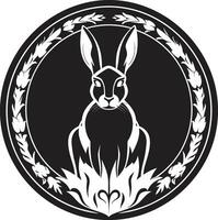 Stylish Black Bunny Crest Sleek Black Rabbit Emblem vector