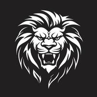 Shadowed Sovereignty Lion Symbol in Vector Regal Prowess Black Lion Emblem